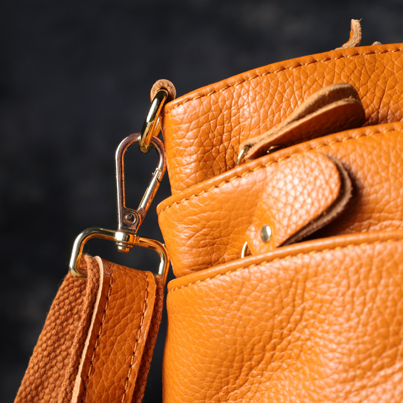 Небольшая женская сумка из натуральной кожи sale_ Vintage Рыжий
