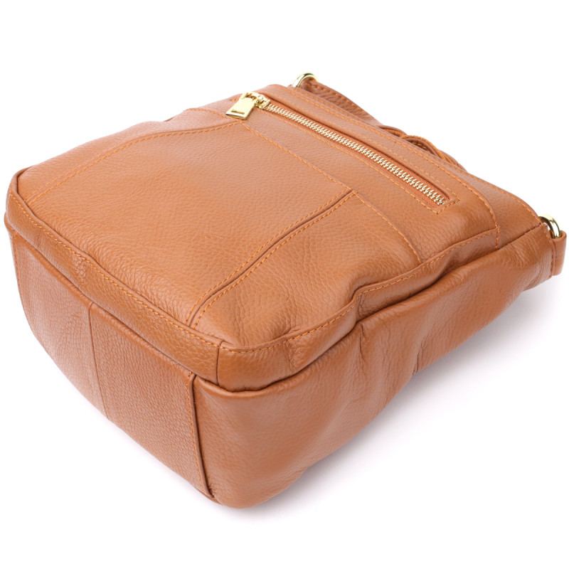 Удобная вертикальная женская сумка из натуральной кожи sale_ Vintage Рыжий