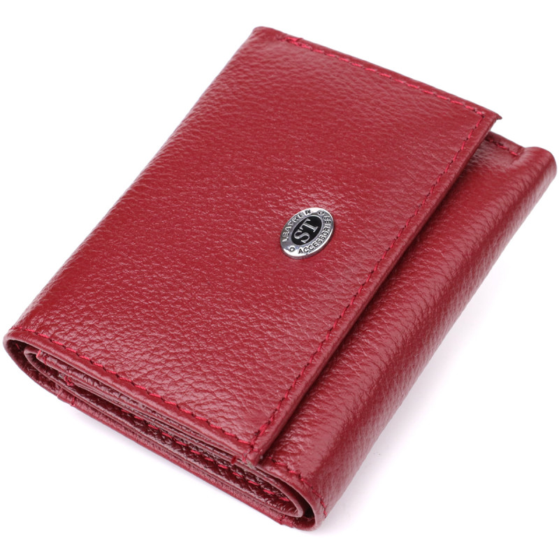 Миниатюрный женский кошелек из натуральной кожи ST Leather Бордовый