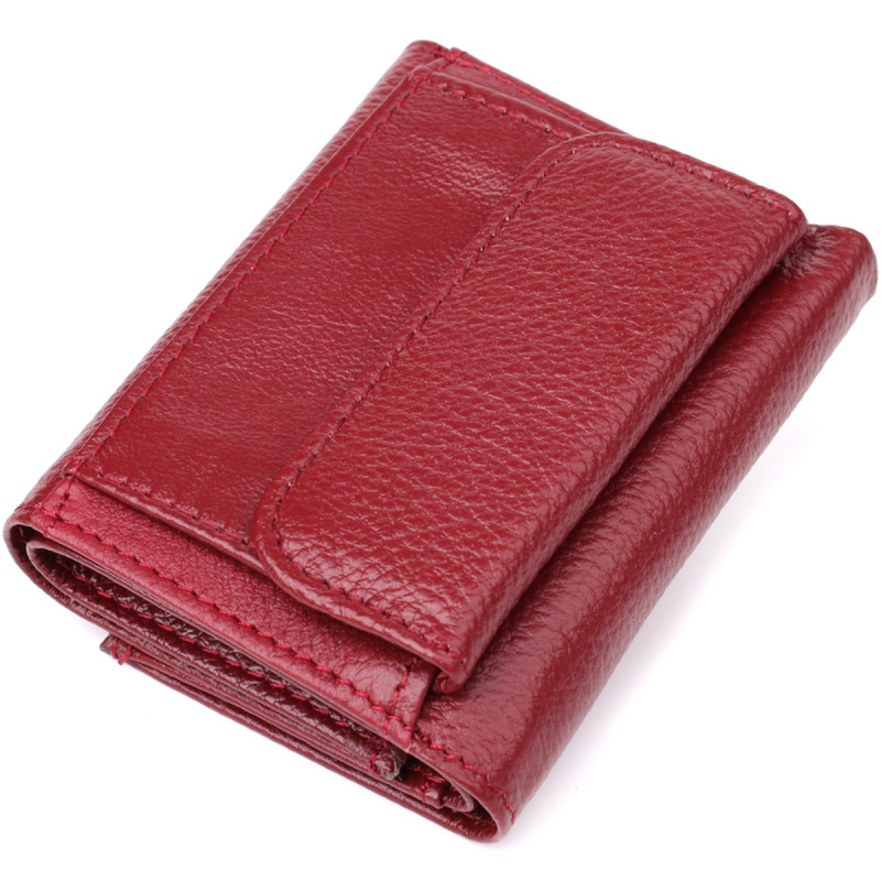 Миниатюрный женский кошелек из натуральной кожи ST Leather Бордовый