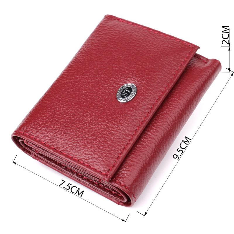 Миниатюрный женский кошелек из натуральной кожи ST Leather Бордовый