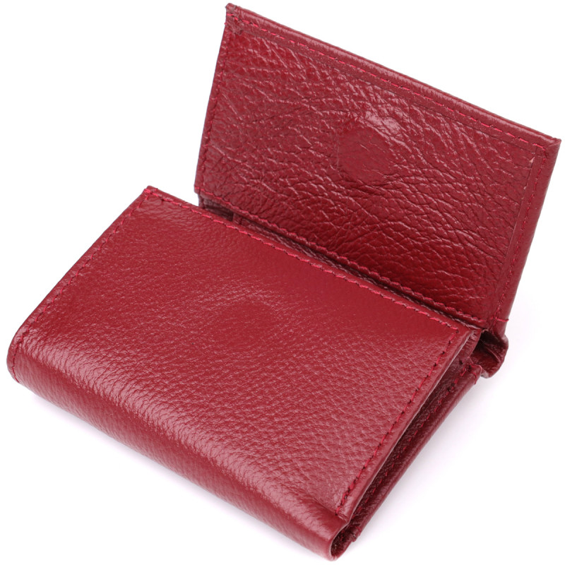 Миниатюрный женский кошелек из натуральной кожи ST Leather Бордовый