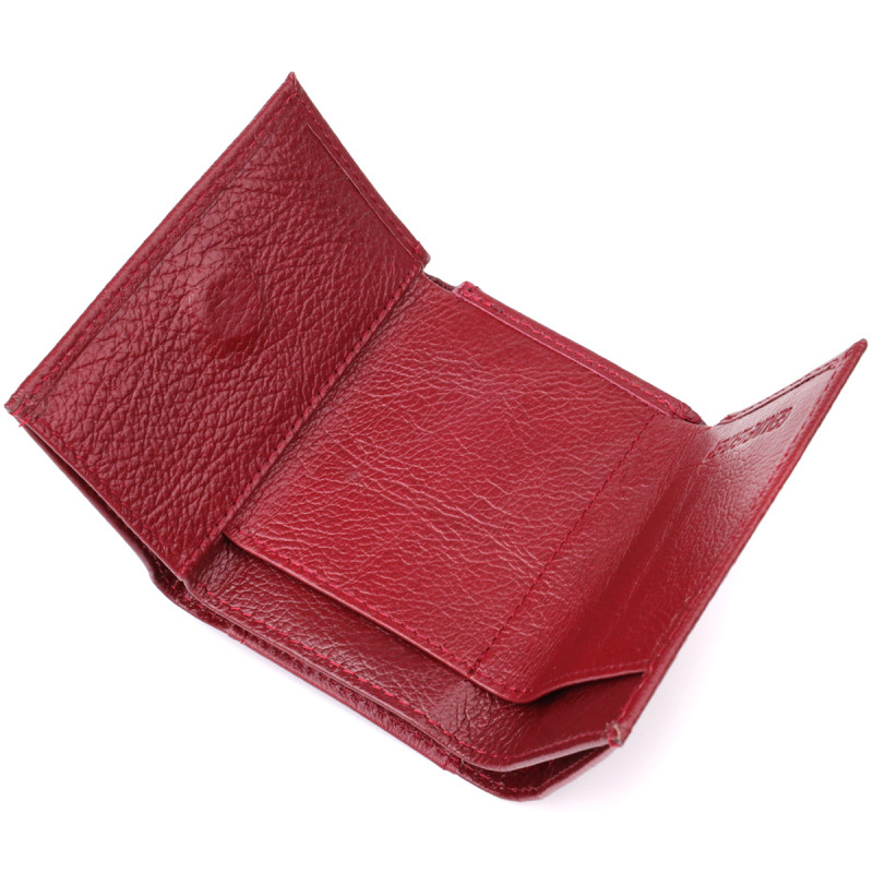 Миниатюрный женский кошелек из натуральной кожи ST Leather Бордовый