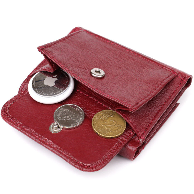 Миниатюрный женский кошелек из натуральной кожи ST Leather Бордовый