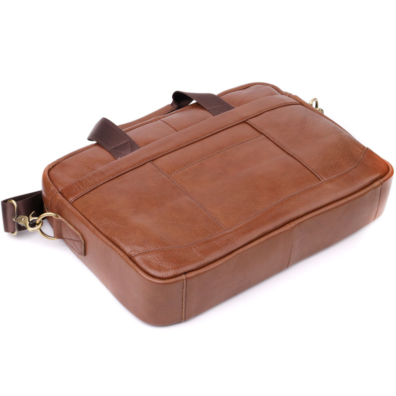 Мужской деловой портфель из натуральной кожи Vintage Коричневый