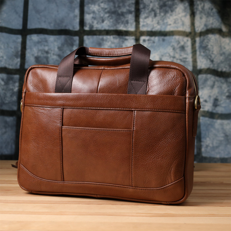 Мужской деловой портфель из натуральной кожи Vintage Коричневый