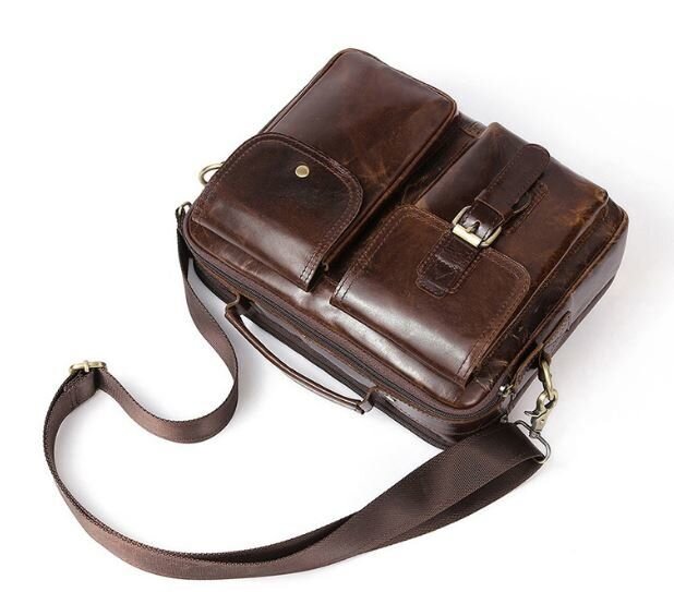 Ділова сумка на плече шкіряна Vintage Коричнева