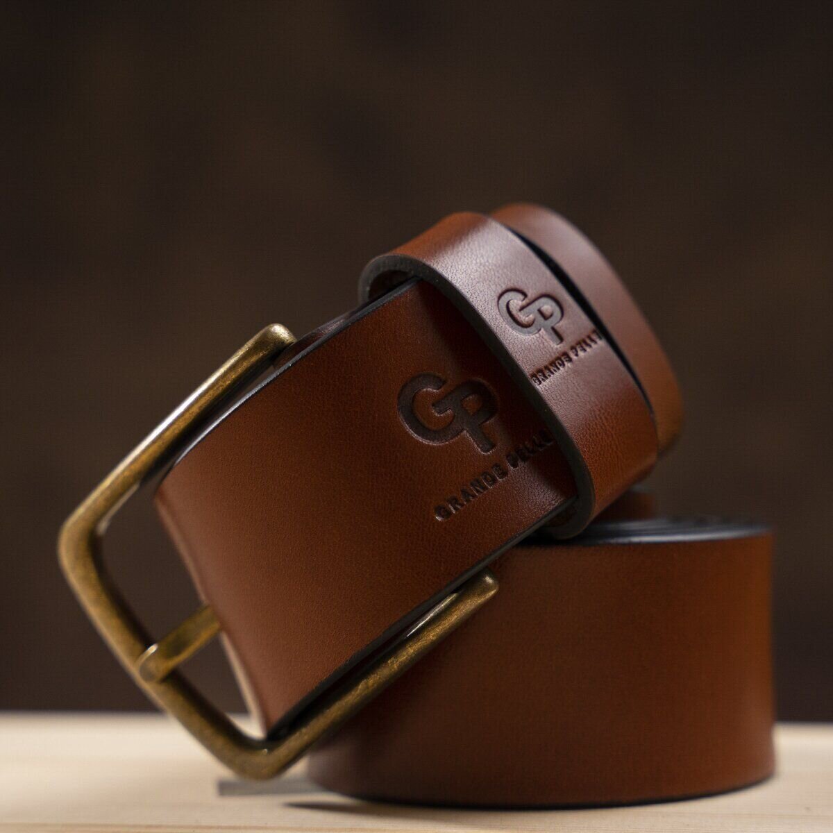 Ремінь чоловічий Grande Pelle Коричневий