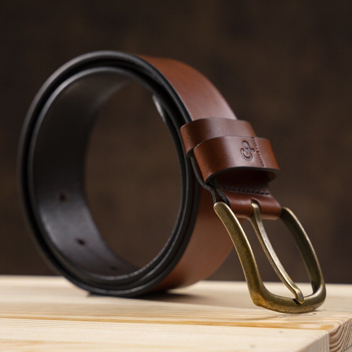 Ремінь чоловічий Grande Pelle Коричневий