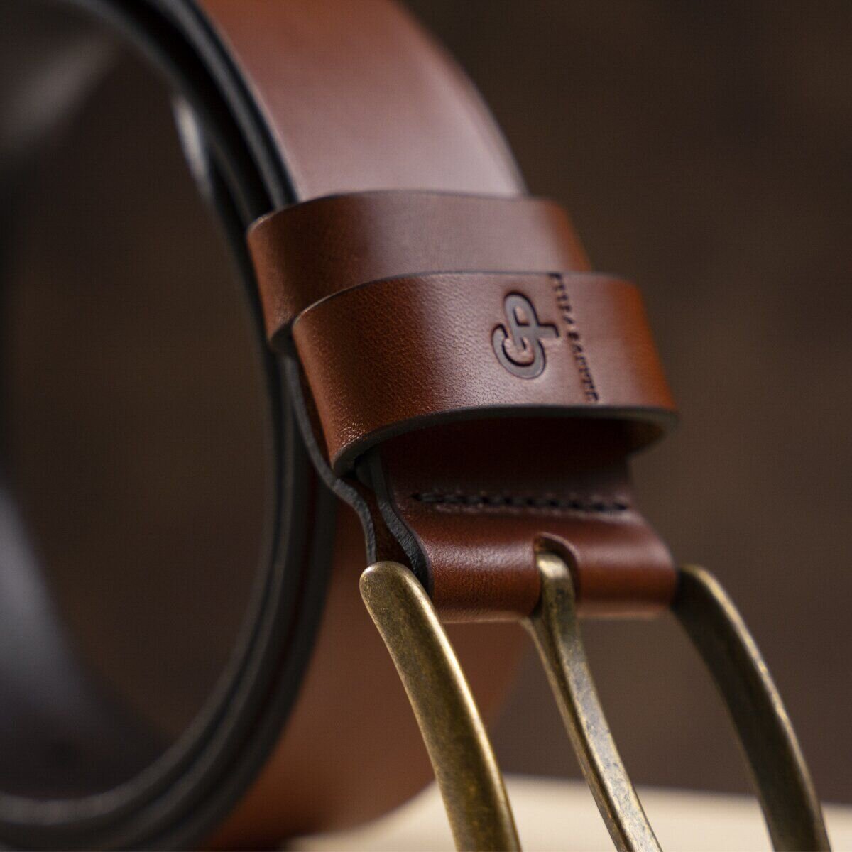 Ремінь чоловічий Grande Pelle Коричневий