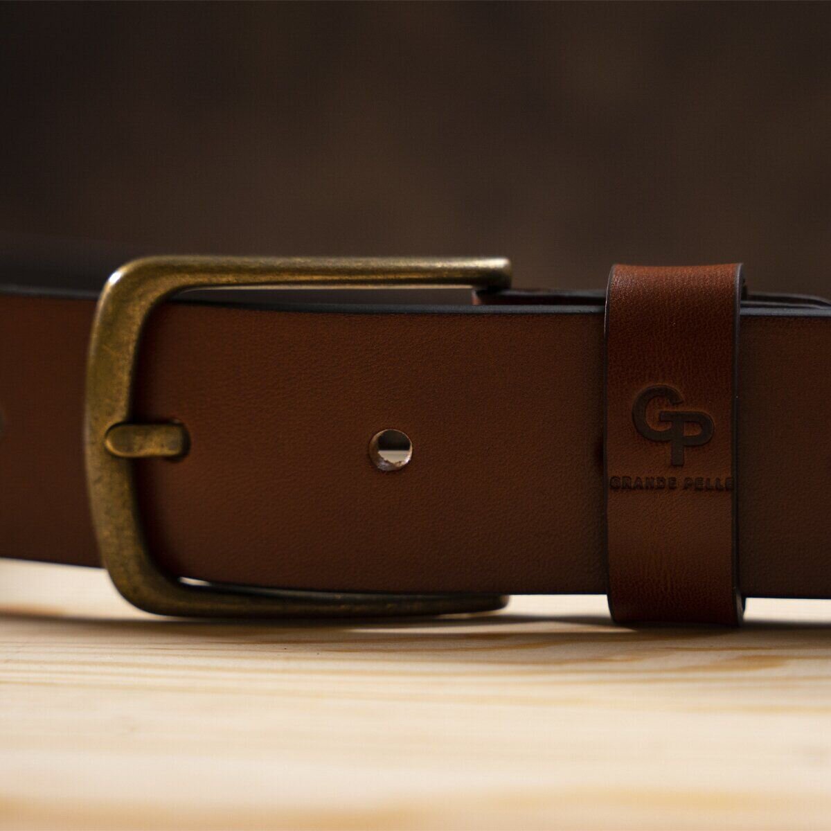 Ремінь чоловічий Grande Pelle Коричневий