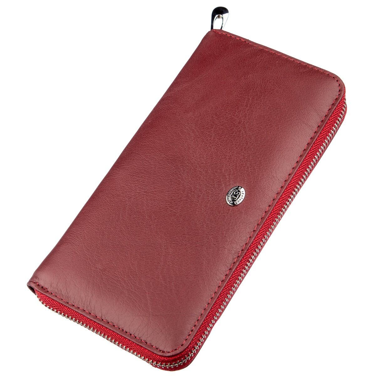 Універсальний жіночий клатч на блискавки ST Leather Червоний