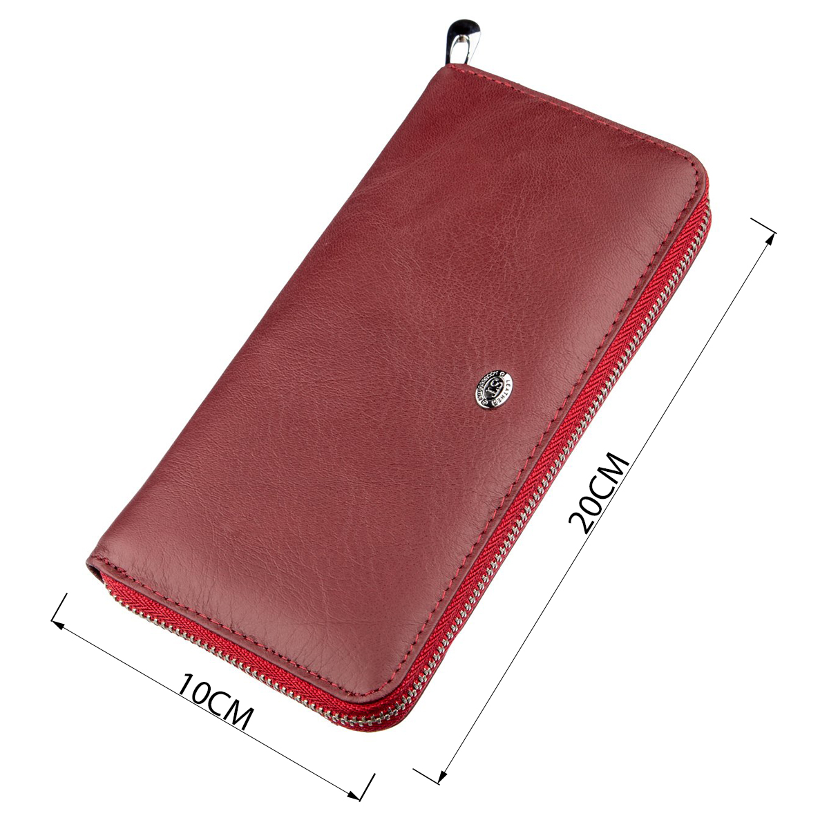 Універсальний жіночий клатч на блискавки ST Leather Червоний