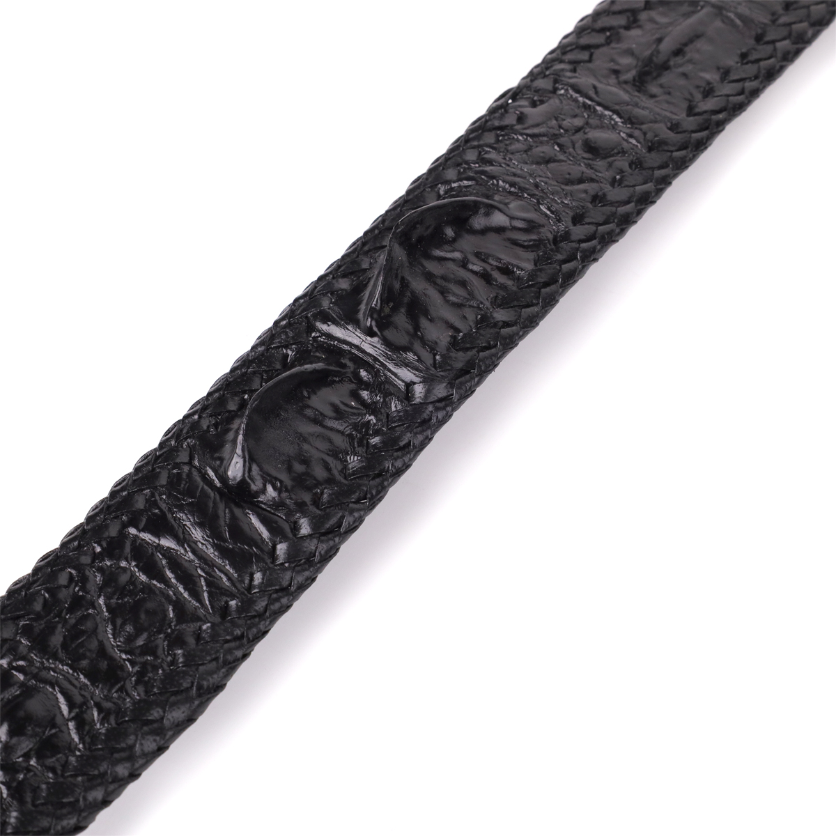 Ремень-автомат CROCODILE LEATHER из натуральной кожи крокодила Черный