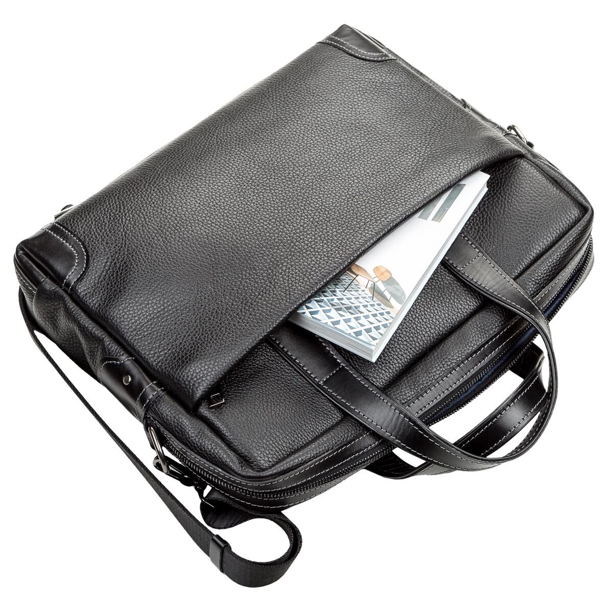 Сумка для ноутбука SHVIGEL шкіряна Чорна