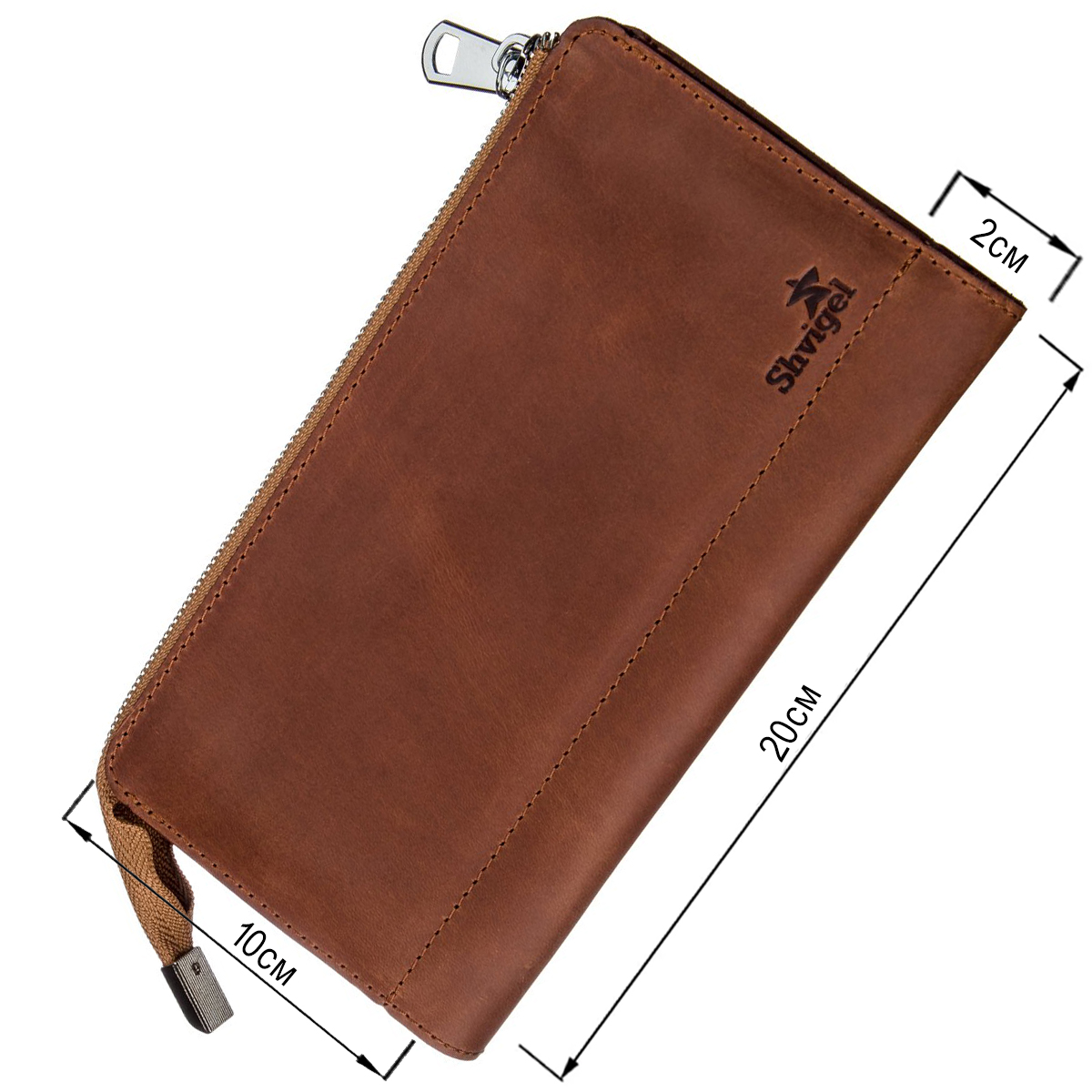 Клатч унисекс кожаный винтаж SHVIGEL Рыжий