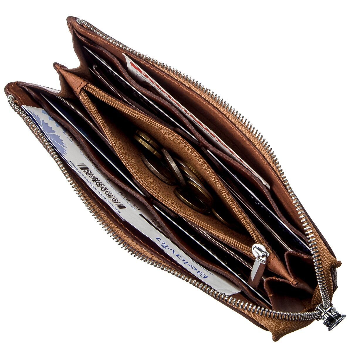 Клатч унисекс кожаный винтаж SHVIGEL Рыжий