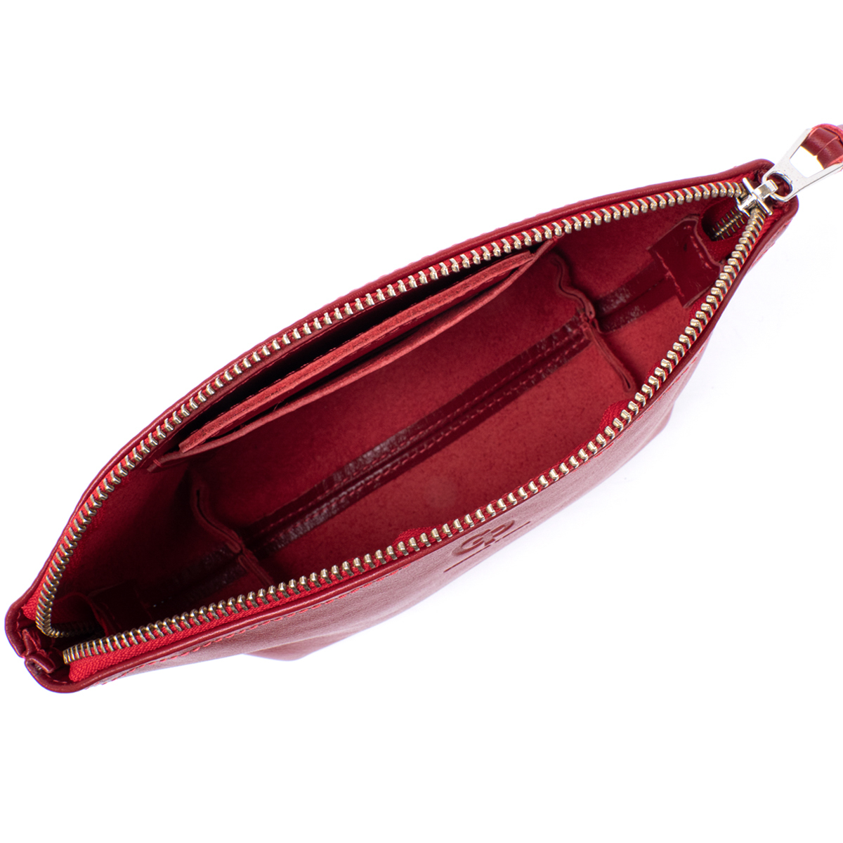 Жіноча косметичка зі шкіри Amelin GRANDE PELLE Червона