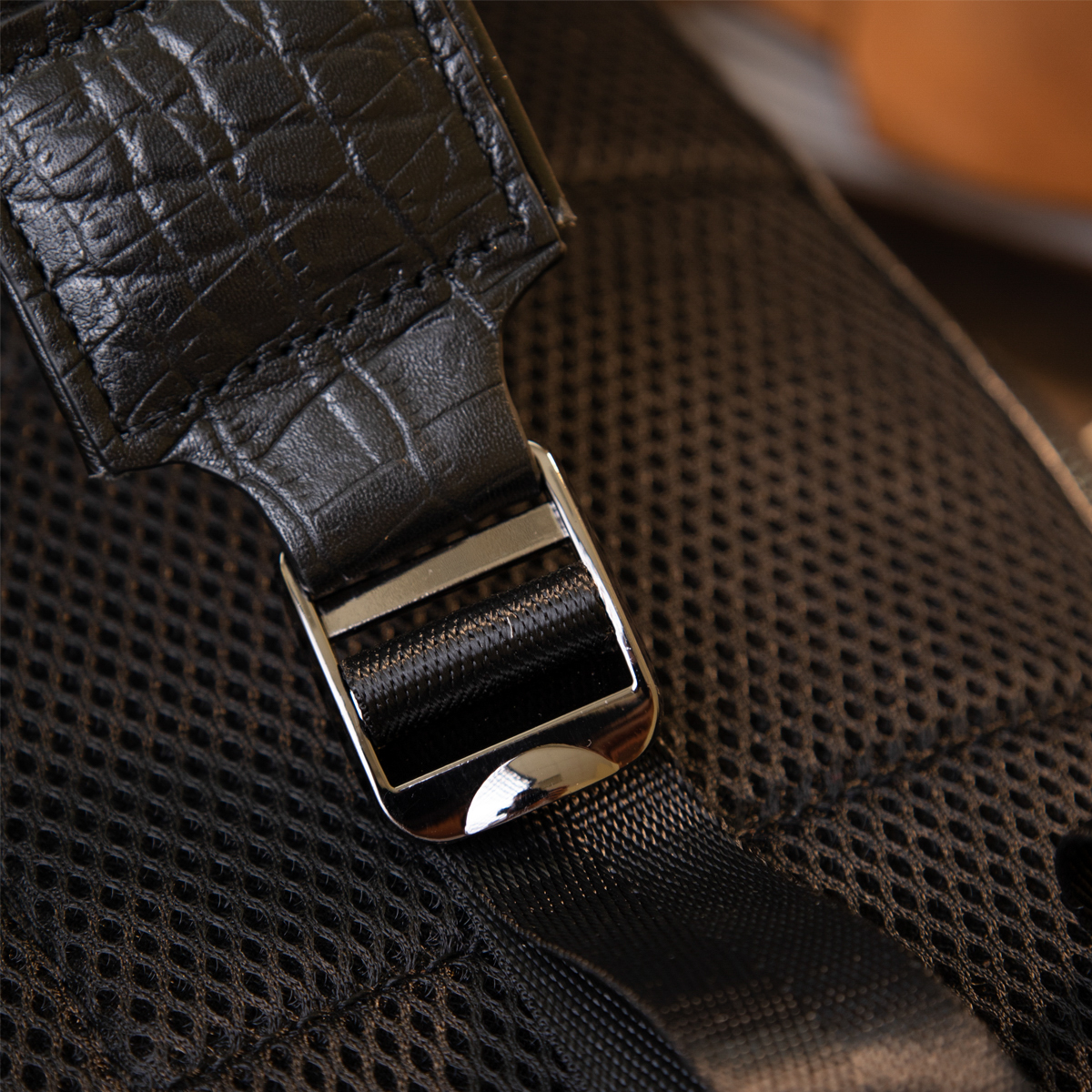 Рюкзак под рептилию кожаный Vintage Черный