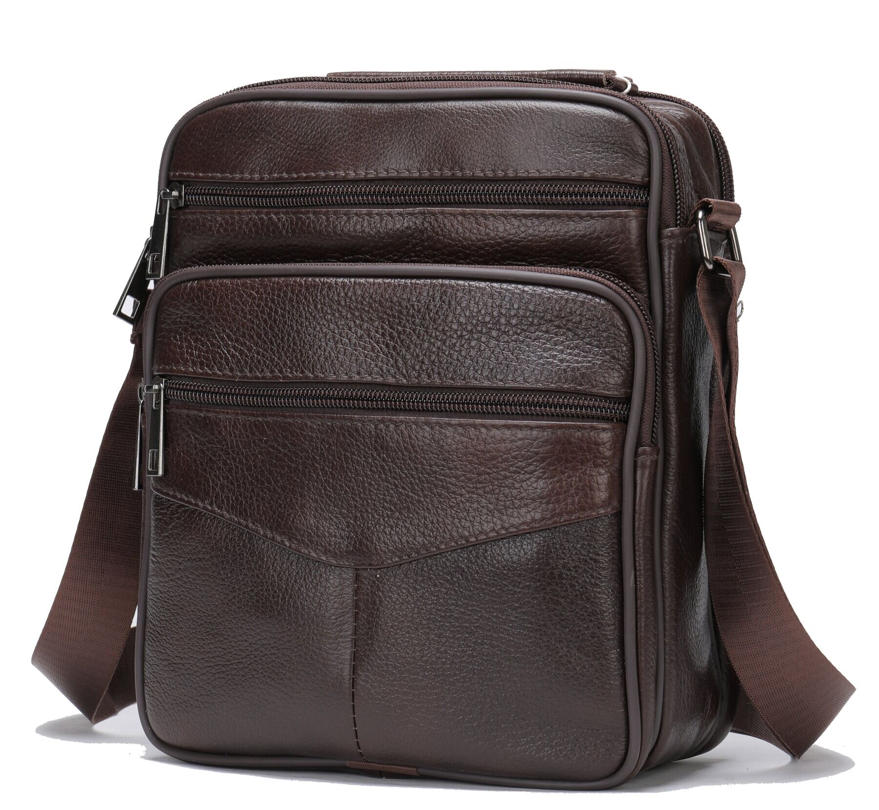 Мессенджер чоловічий з двома кишенями Vintage Коричневий