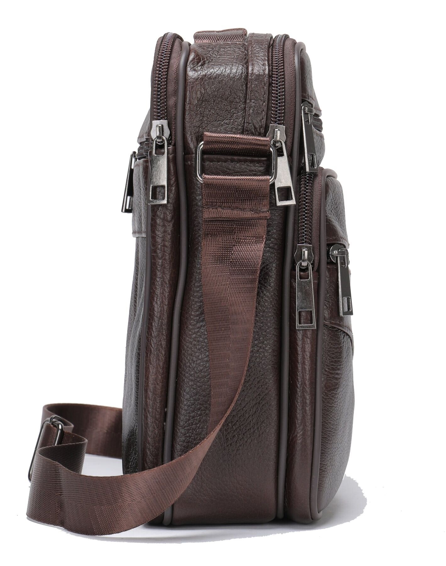 Мессенджер чоловічий з двома кишенями Vintage Коричневий