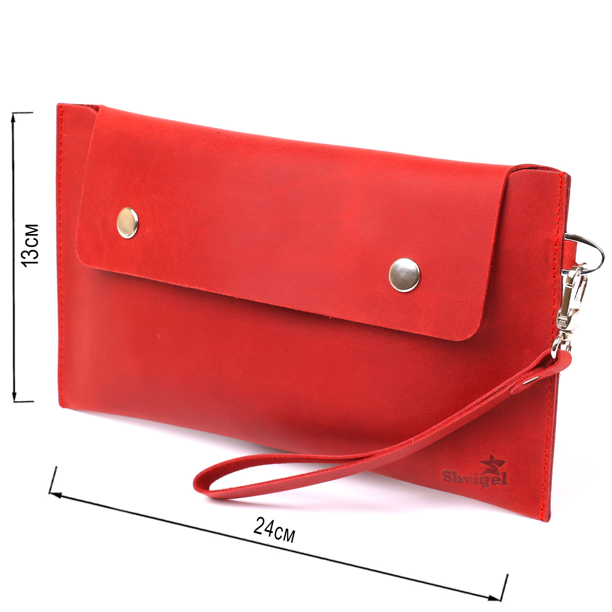 Жіноча вінтажна шкіряна тревел-косметичка Shvigel Червоний