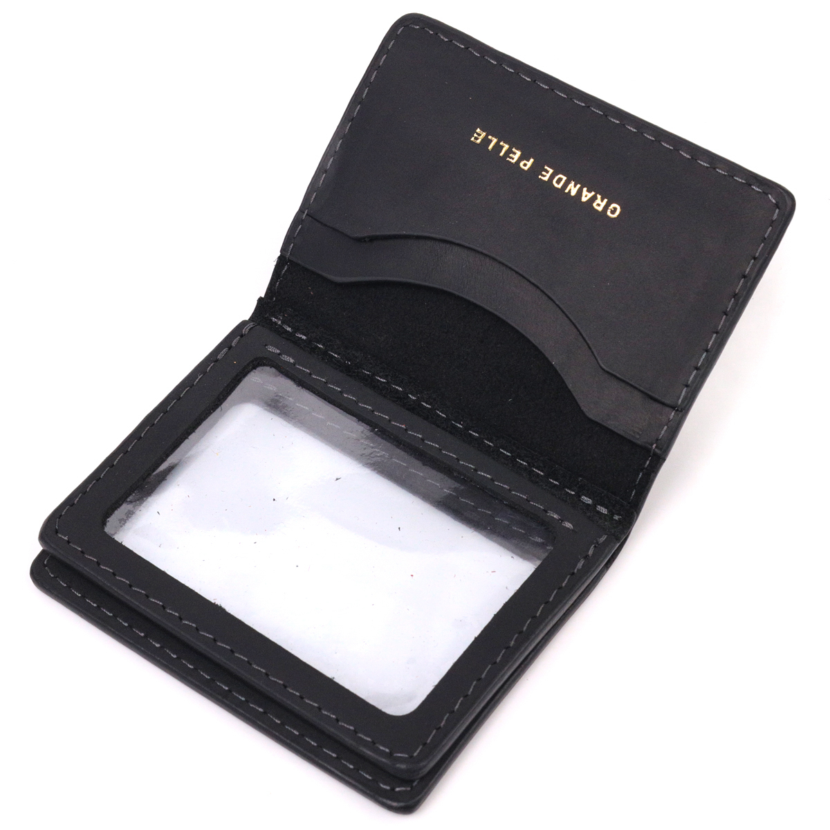 Відмінна обкладинка на автодокументи у вінтажній шкірі Серце GRANDE PELLE Чорна