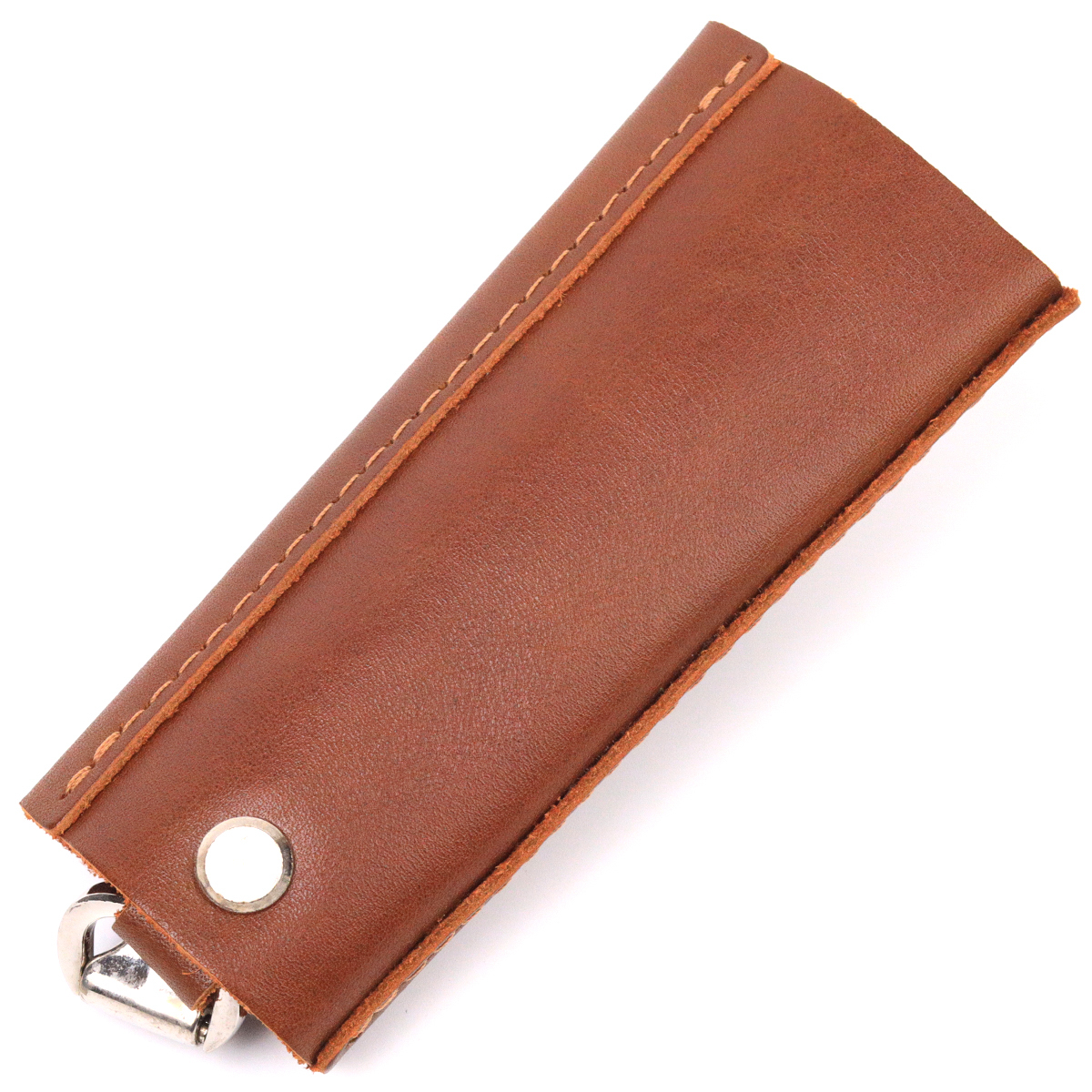 Добротная ключница в глянцевой коже Украина GRANDE PELLE Светло-коричневая