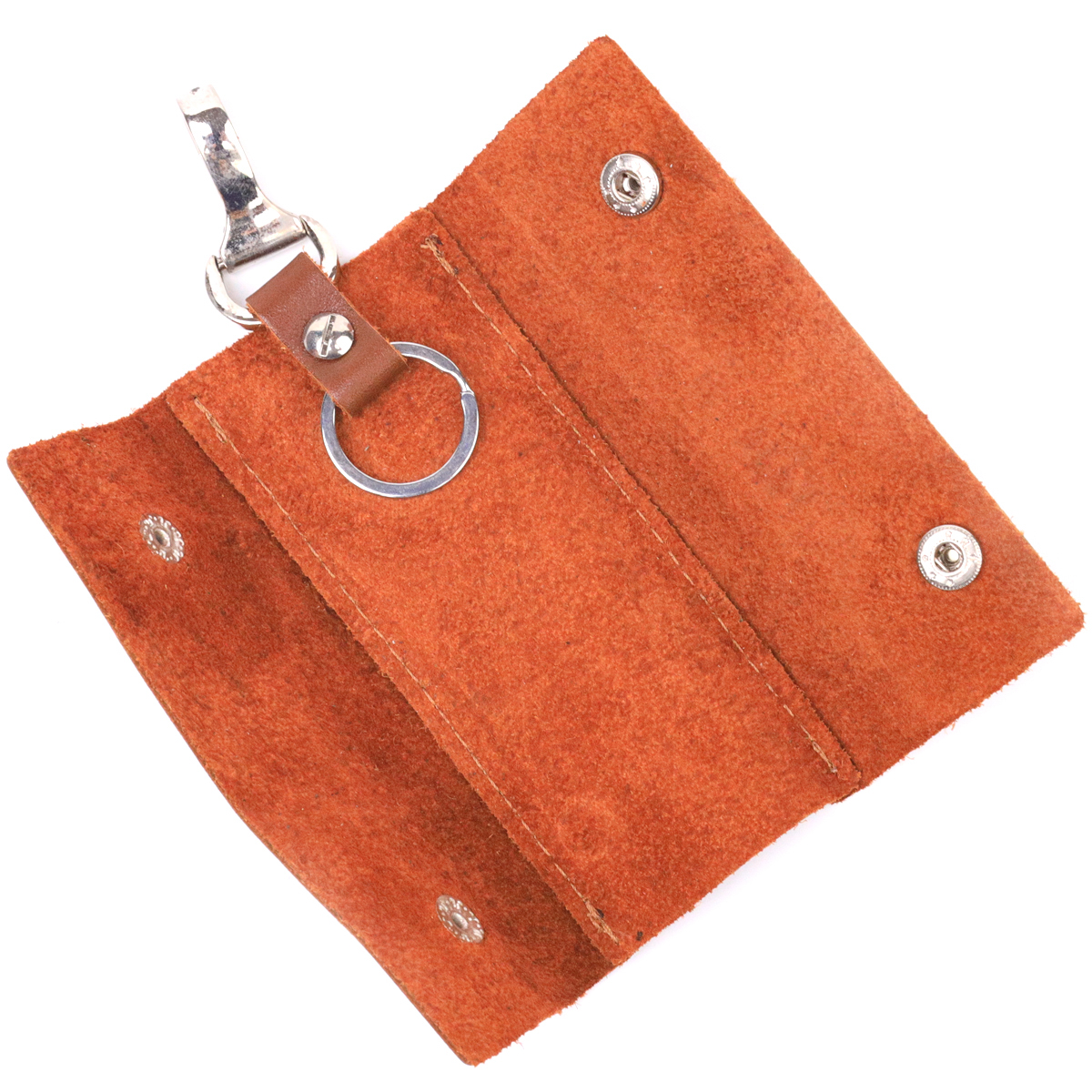 Добротная ключница в глянцевой коже Украина GRANDE PELLE Светло-коричневая