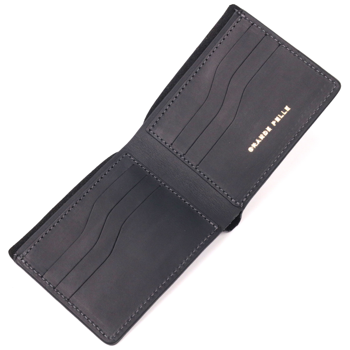 Відмінний шкіряний гаманець без застібки Слава ЗСУ GRANDE PELLE Чорний