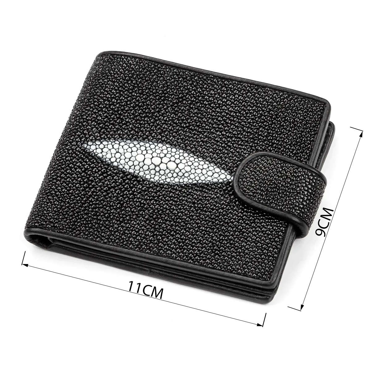 Портмоне мужское STINGRAY LEATHER из натуральной кожи морского ската Черное
