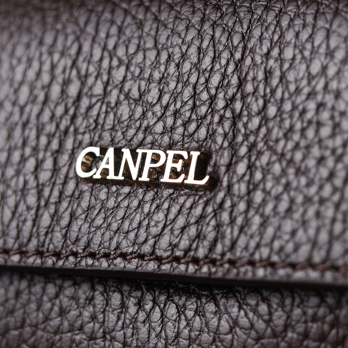 Красивий чоловічий клатч із натуральної зернистої шкіри CANPELLINI Коричневий