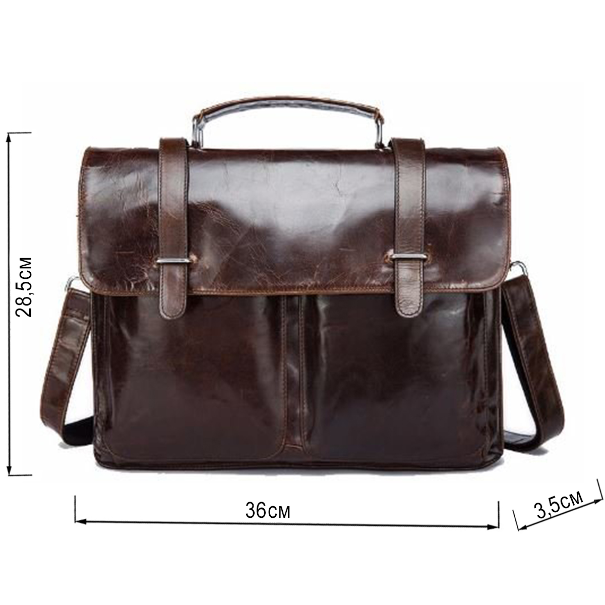 Портфель з гладкої шкіри Vintage Коричневий