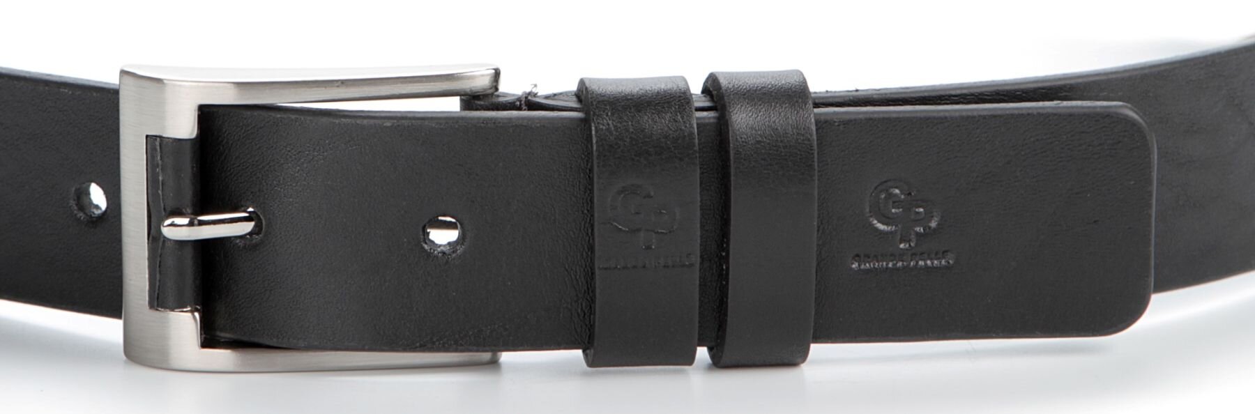 Стильний чоловічий ремінь з натуральної шкіри GRANDE PELLE Чорний