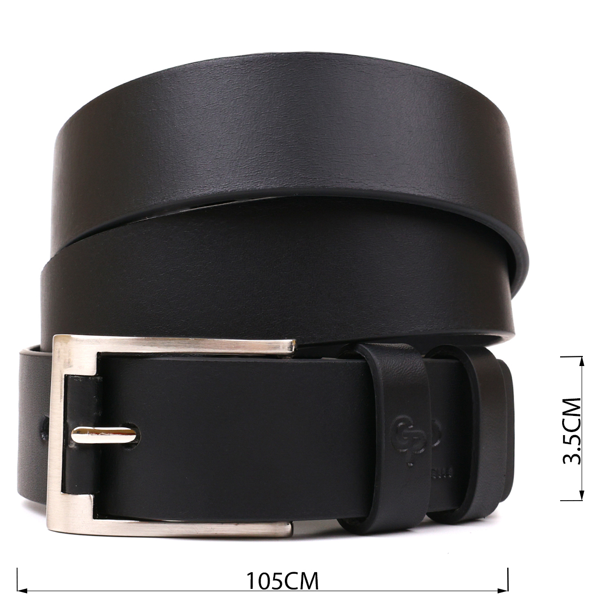 Стильний чоловічий ремінь з натуральної шкіри GRANDE PELLE Чорний