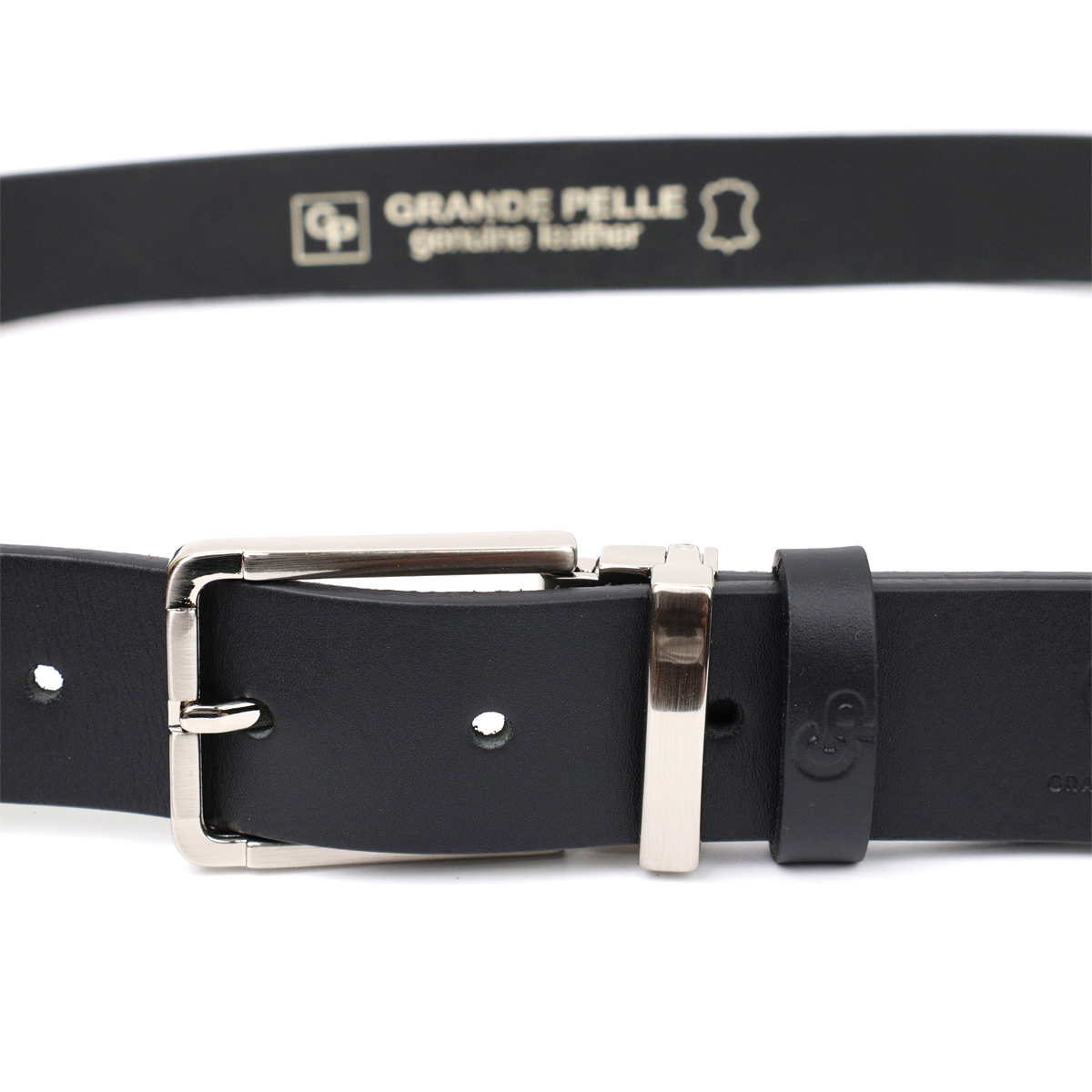 Практичний брючний ремінь для чоловіків з натуральної шкіри GRANDE PELLE Чорний
