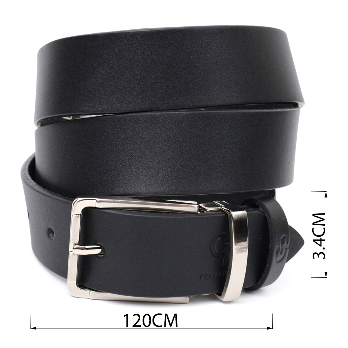 Практичний брючний ремінь для чоловіків з натуральної шкіри GRANDE PELLE Чорний