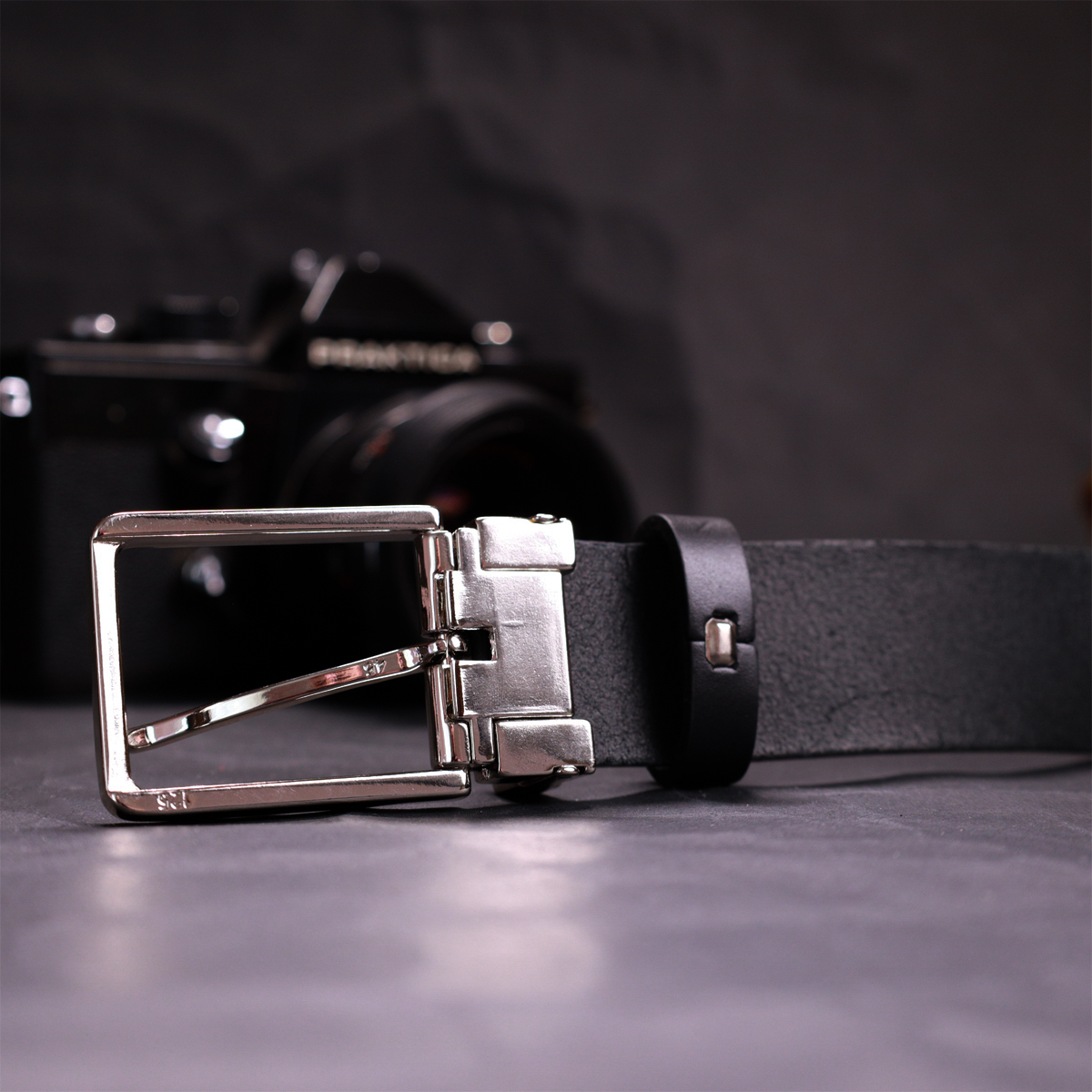 Практичний брючний ремінь для чоловіків з натуральної шкіри GRANDE PELLE Чорний