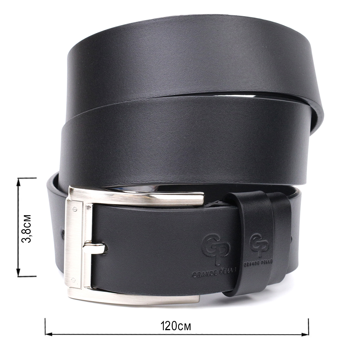 Зручний ремінь під джинси з натуральної шкіри GRANDE PELLE Чорний