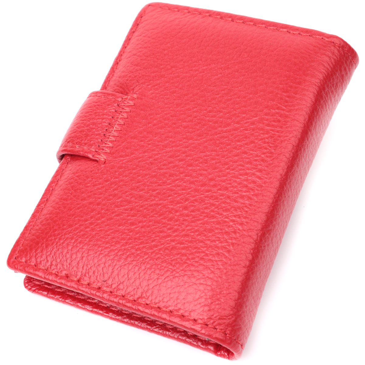 Містка візитниця з натуральної шкіри ST Leather Червоний