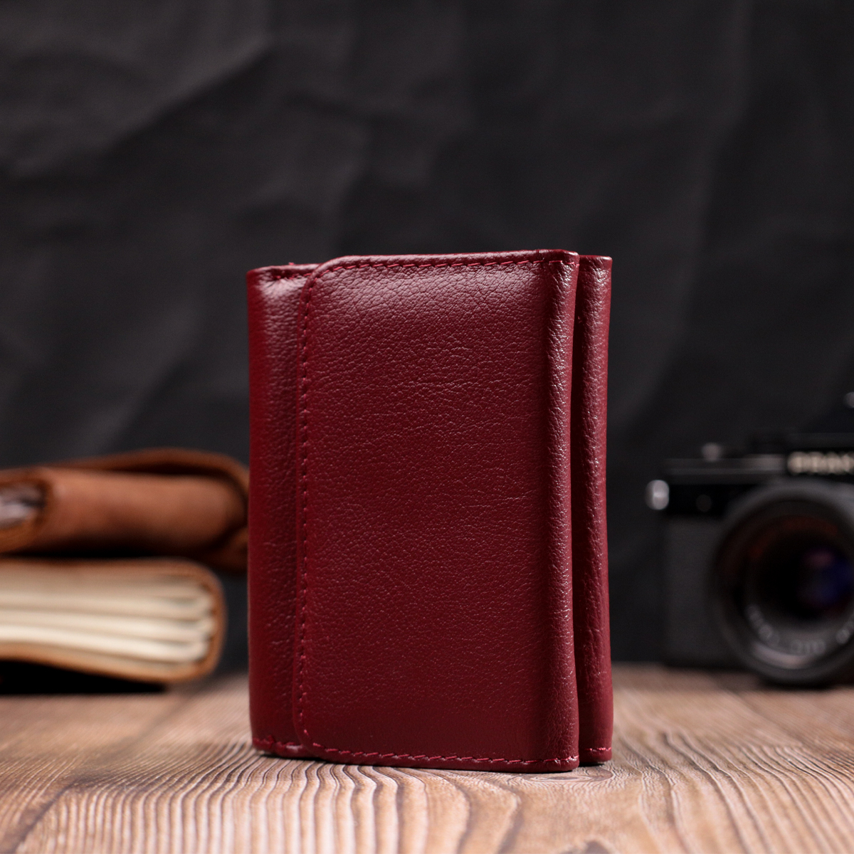 Жіночий гаманець горизонтального типу з натуральної шкіри ST Leather Бордовий
