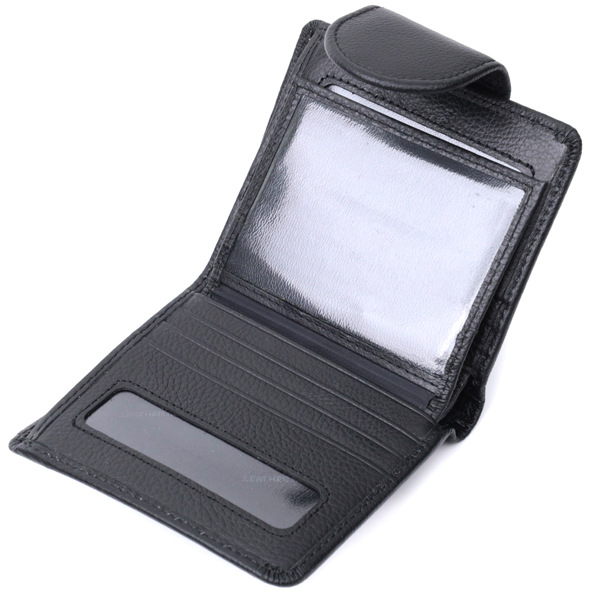 Вертикальный кошелек для женщин из натуральной кожи ST Leather Черный