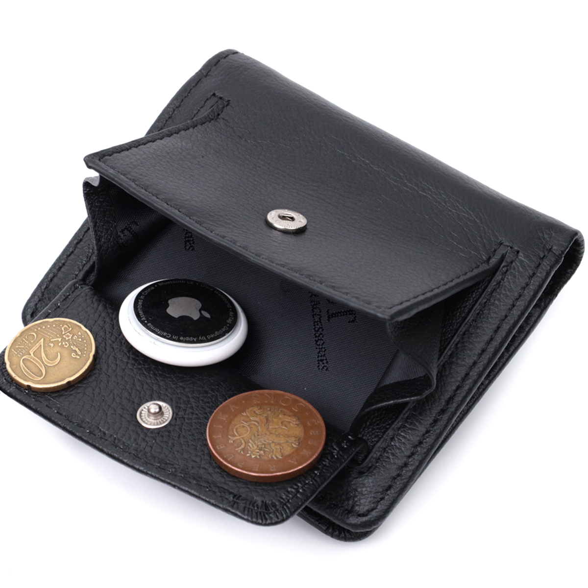 Вертикальный кошелек для женщин из натуральной кожи ST Leather Черный