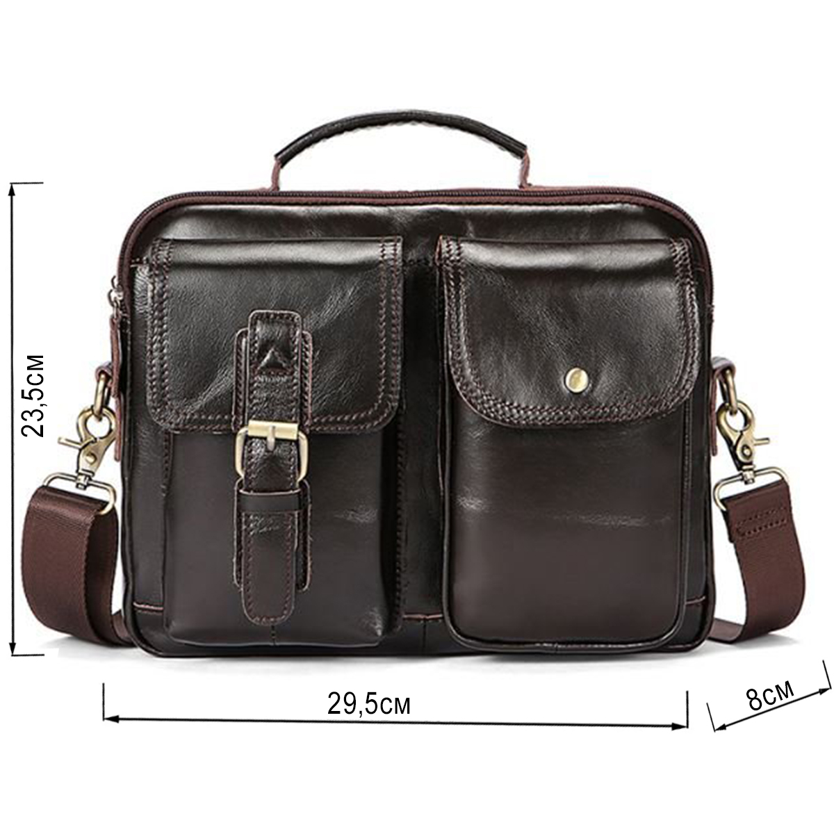 Сумка мужская кожаная Vintage Коричневая