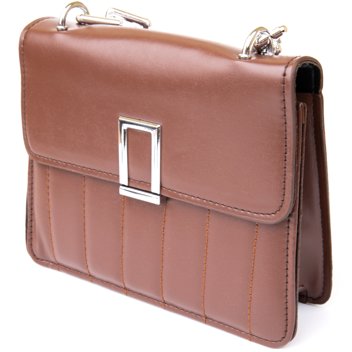 Горизонтальна сумка зі шкірозамінника Vintage sale_ Коричнева