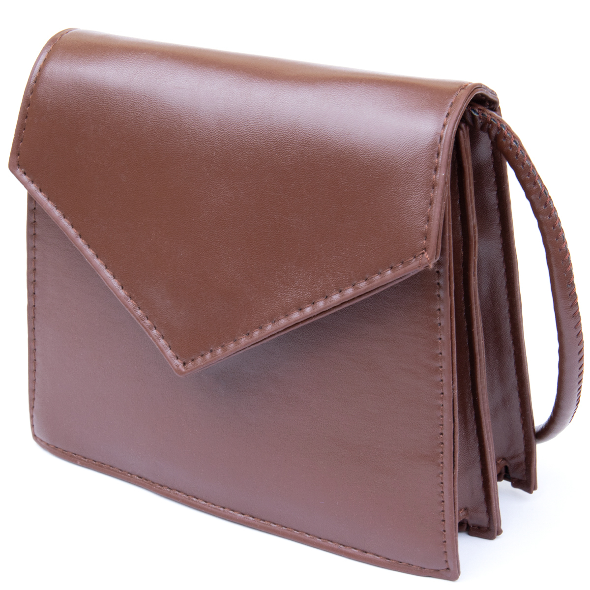 Горизонтальна сумка з лініями зі шкірозамінника Vintage sale_ Коричнева