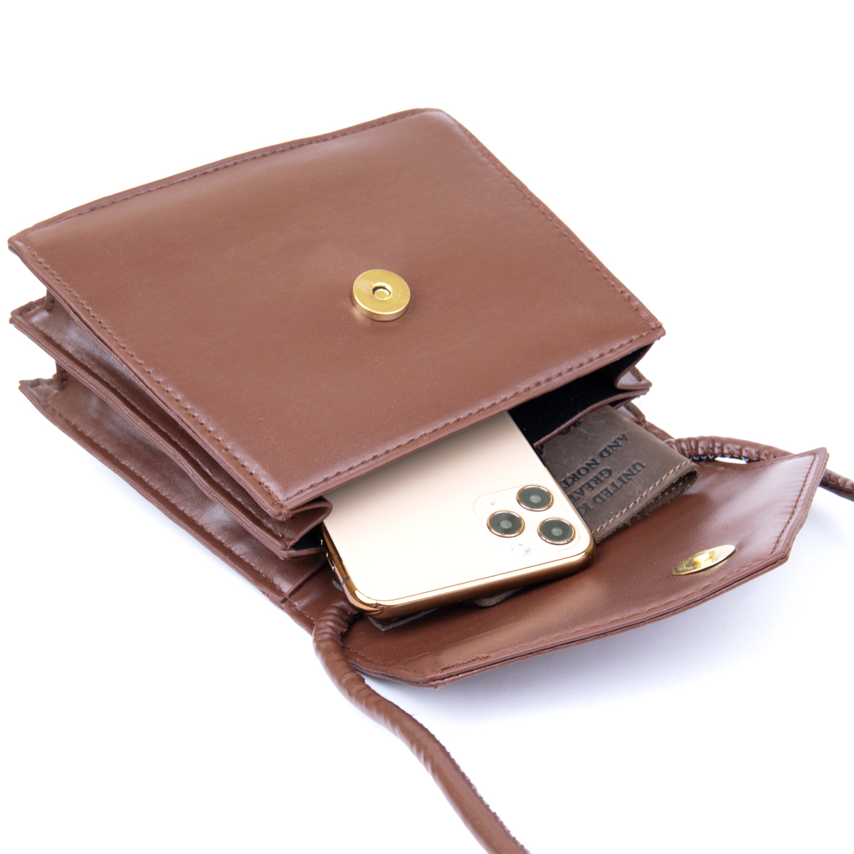 Горизонтальна сумка з лініями зі шкірозамінника Vintage sale_ Коричнева