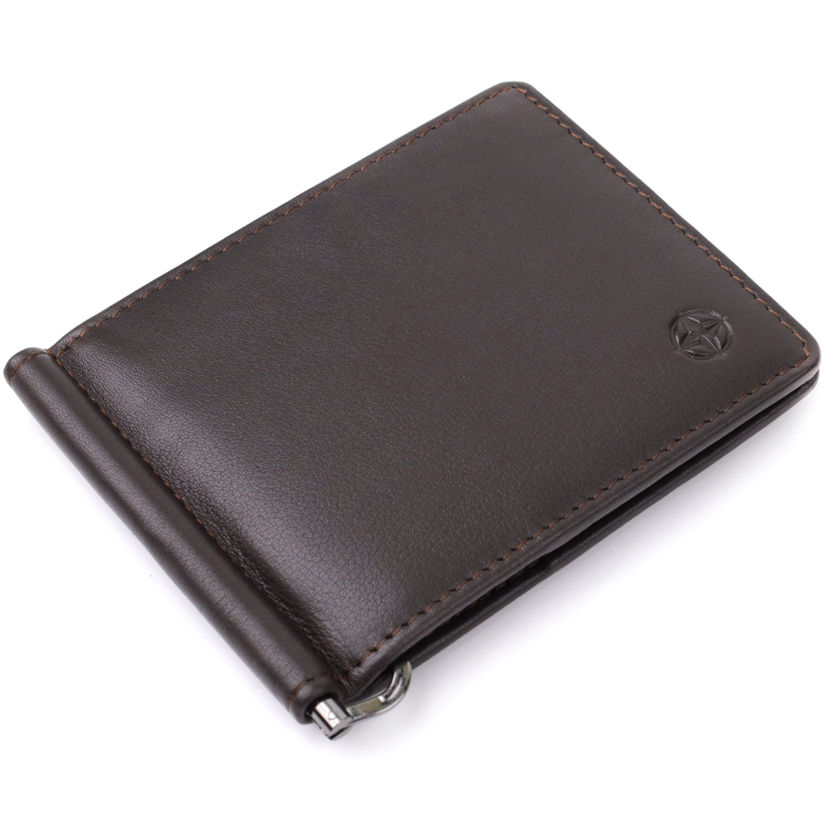 Затискач для грошей з м'якої натуральної шкіри Tony Perotti _ ( moro) Коричневий