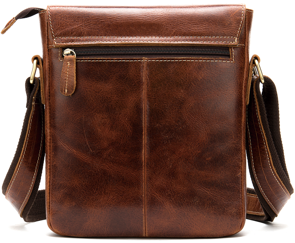 Сумка чоловіча вертикальна шкіряна Vintage Коричнева