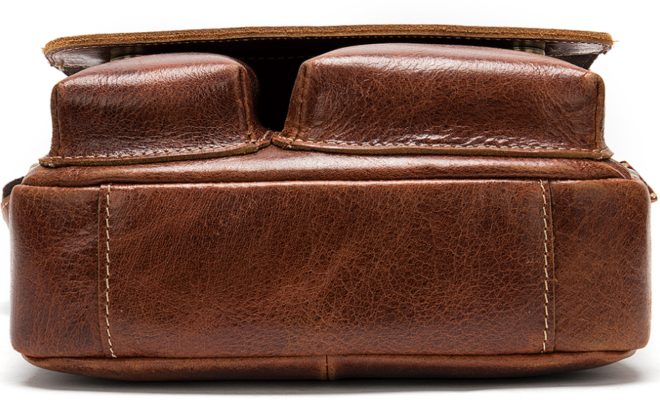 Сумка чоловіча вертикальна шкіряна Vintage Коричнева